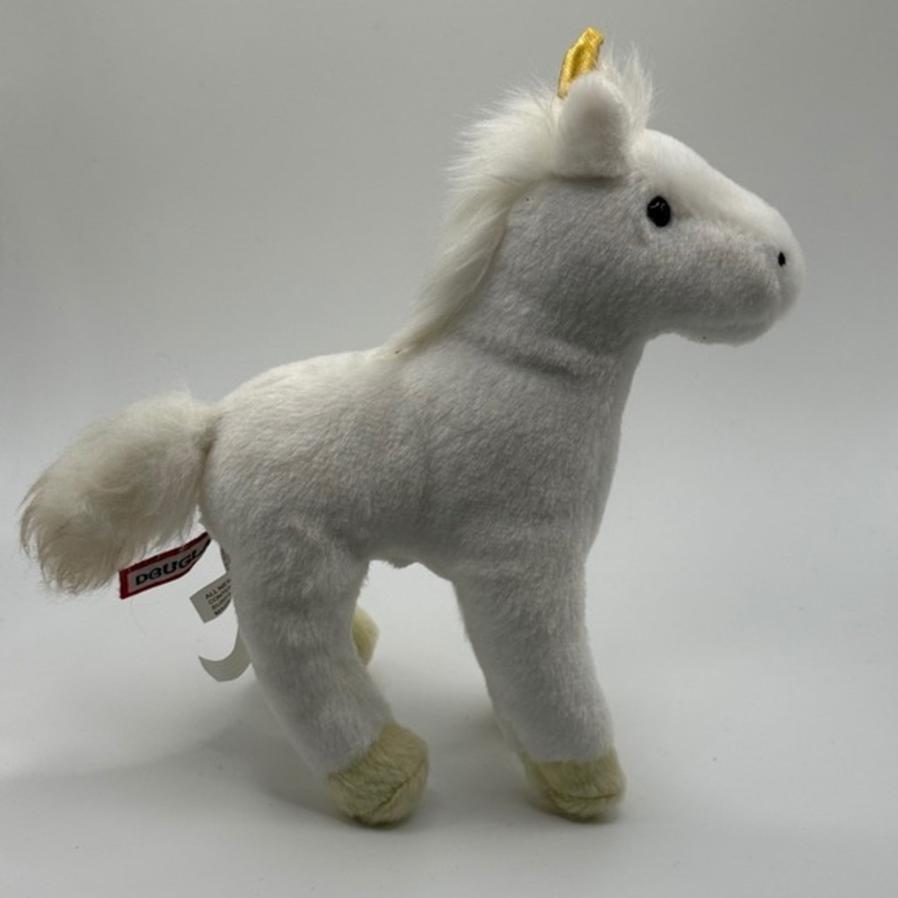 Douglas Cuddle Toys White Unicorn Plush Stuffed Animal Gold Horn